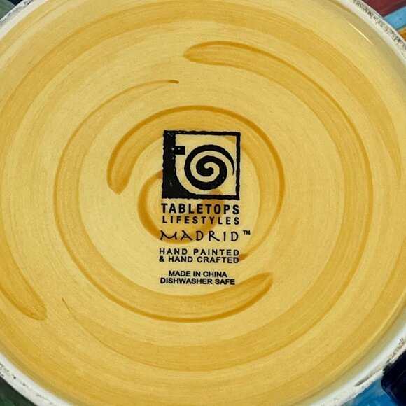 Tabletops Lifestyles Madrid Collection Serving Bowl Hand-Painted 11" - Picture 8 of 8